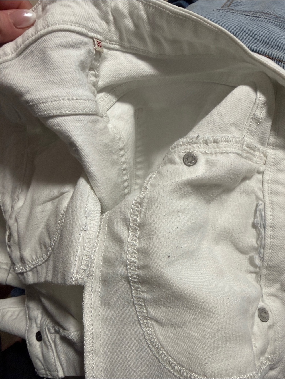 Levis All White Casual Cuffed Denim Shorts - Picture 5 of 5